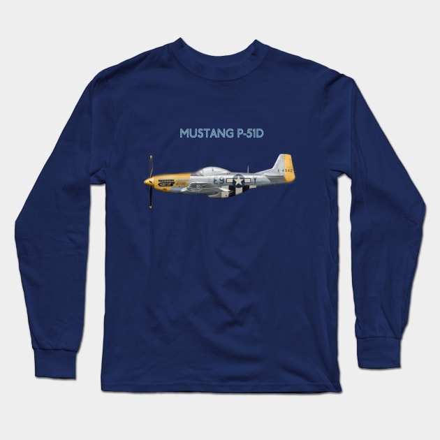 Mustang P51D Heaven Sent Hell Bent Long Sleeve T-Shirt by Spyinthesky